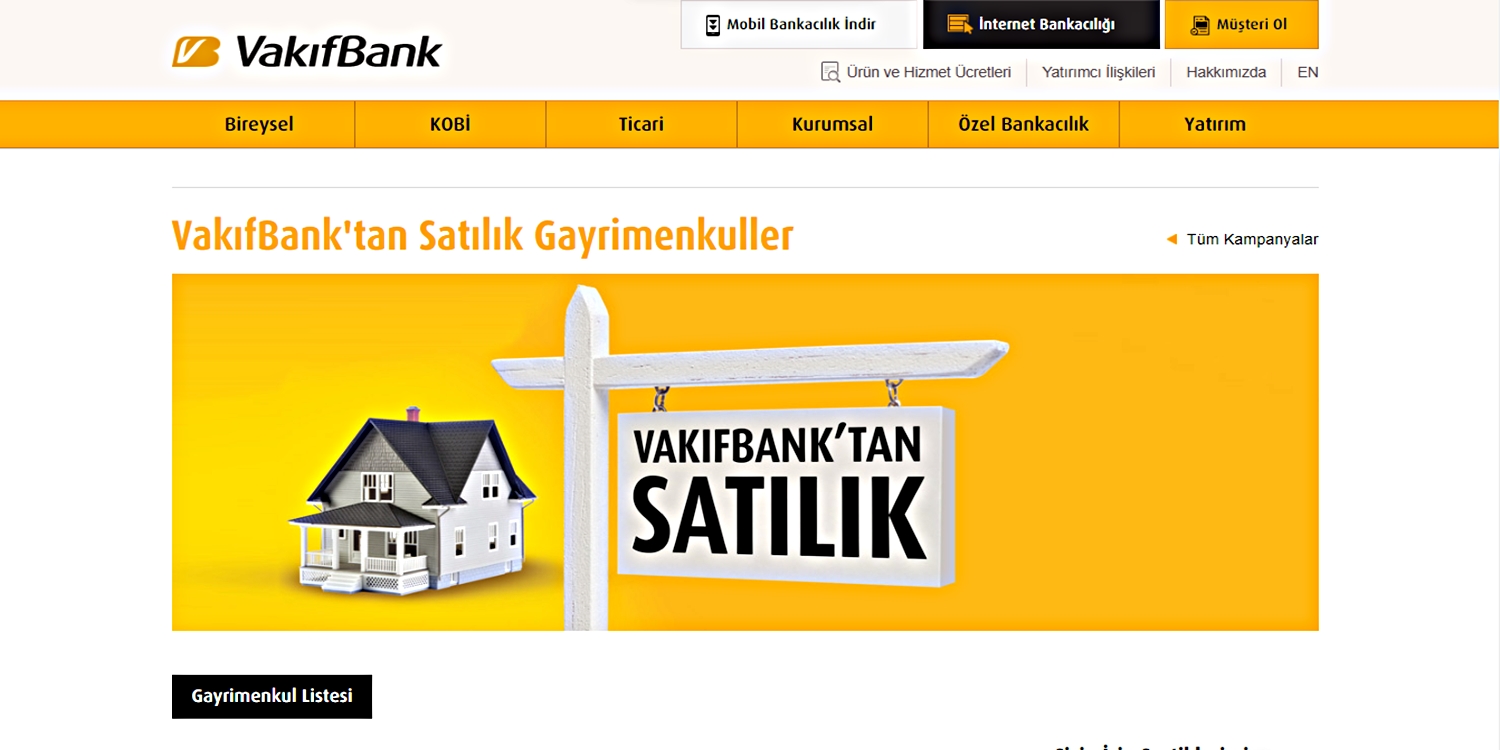 VakıfBank’tan Satılık Gayrimenkuller Daireler İcralık Ev Satışları