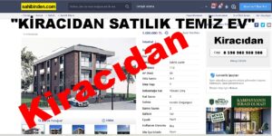 “KİRACIDAN SATILIK TEMİZ EV” Kiracılar Profesyonel Emlakçı