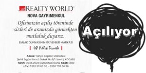 Realty World Nova Gayrimenkul Açılıyor Tel: 262 311 66 36