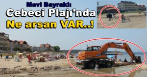 Cebeci Plajı’nda İnek Ekskavatör Yani Plajda Ne Ararsan Var!
