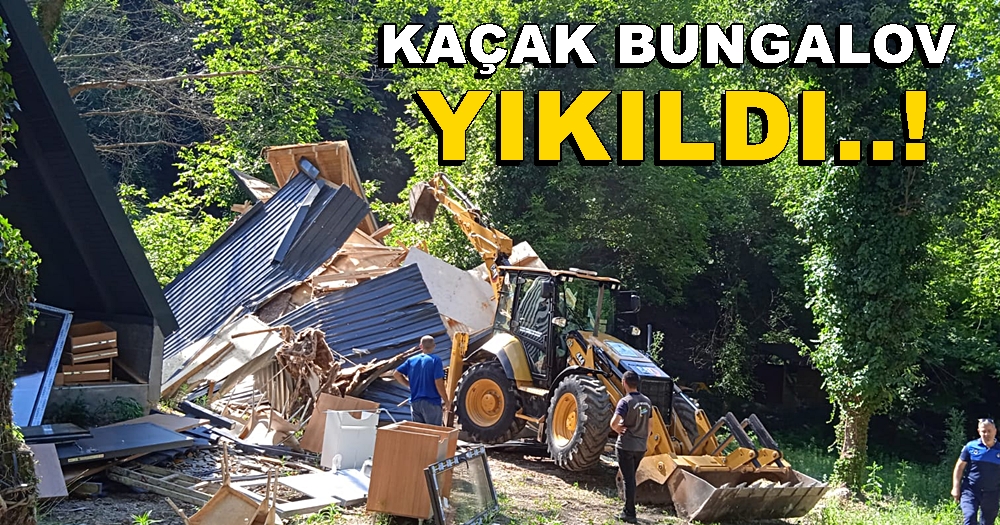 Kartepe Maşukiye’de Kaçak Bungalov Belediye Ekipleri Yıktı!