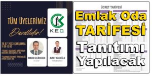 Kocaeli Emlakçılar Odası TARİFE Listesini Üyelere Tanıtacak