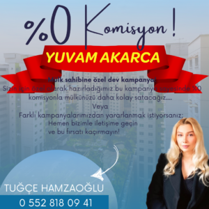 İzmit Yuvam Akarca’da Mülk Satıcılarına %0 Komisyon Kampanyası!