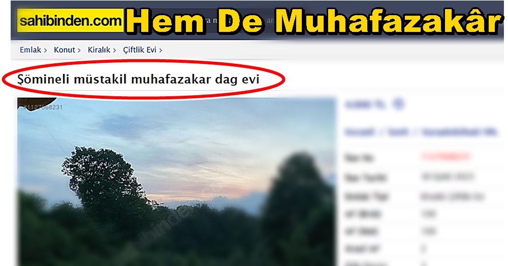 “Şömineli Müstakil Muhafazakâr Dağ Evi” Fiyatı Mı? 4.000 TL