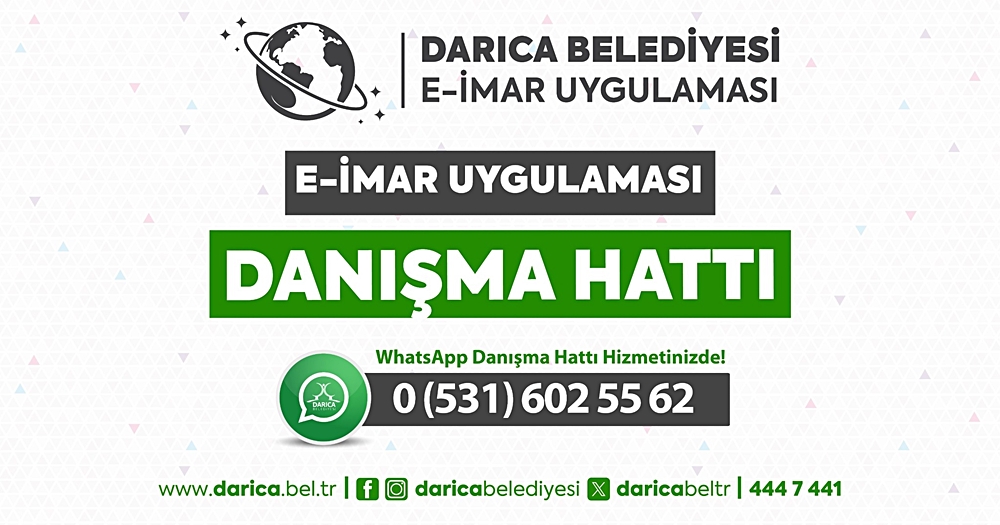 Darıca Belediyesi İmar Durumu E-İmar Hattı 531 602 55 62