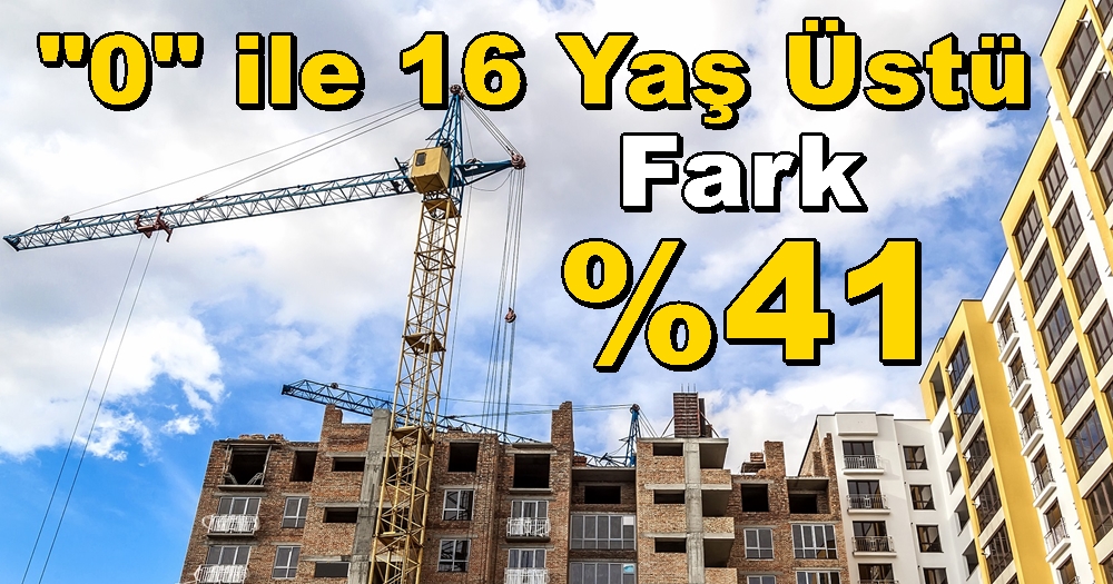 Kocaeli Satılık Konutlarda Sıfır ile 16 Yaş Üstü Fark % 41.4