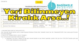 Başiskele Belediyesi’nden Yeri BİLİNMEYEN! Kiralık Arsa